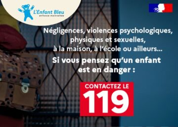 visuel de la campagne du gouvernement sur le n° d'urgence du 119
